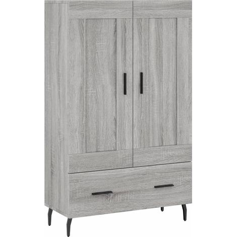 Maison La Vie - Buffet haut pour salon - Meuble de rangement sonoma gris 69,5x31x115 cm bois d'ingénierie bu1627 (1/5)