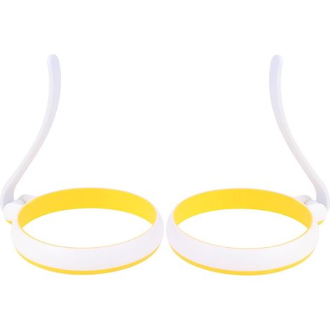 à œufs en silicone blanc lot de 2 avec poignée antiadhésifs