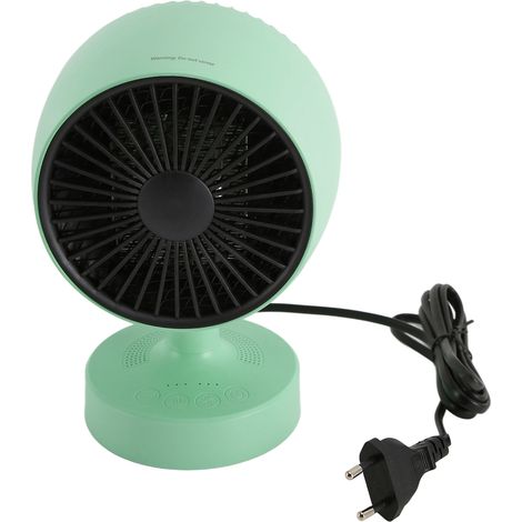 Chauffage soufflant portable, mini élément chauffant pour bureau à domicile, angle réglable, utilisation chaude/froide, 100-240 V, prise européenne verte-AquaForge (1/5)
