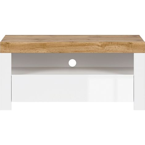 Mobile TV 1 cassetto Hella bianco e marrone 106cm