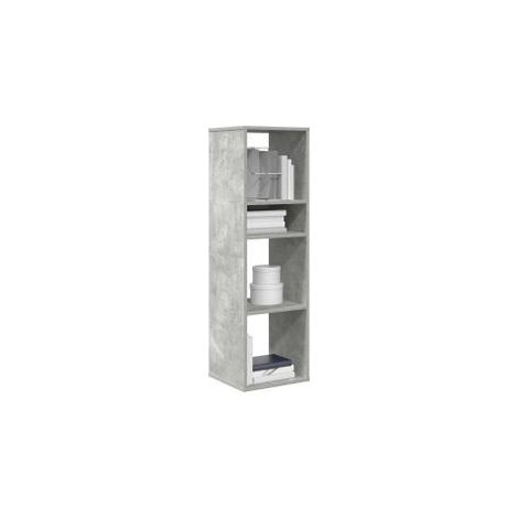 Bibliothèque gris béton 34x31x112 bois d'ingénierie (1/5)