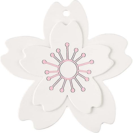 Sous-verre tendance, motif fleurs de cerisier, imperméable, pour tasse à café ou chope à bière, idéal pour la maison, le bureau, le bar ou le café (blanc, taille L). (1/5)