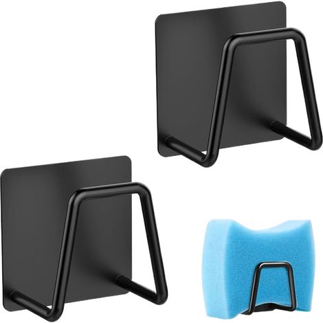 2 Pièces Porte-Éponge pour Évier de Cuisine, Adhésif - Accessoires pour Évier - Crochet Adhésif, 5 5 3,2 cm Porte-Éponge pour Évier de Cuisine CrochetPorte-Éponge pour Évier, Porte-Éponge pour Cuisi