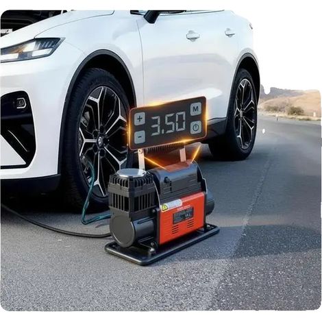 Compresseur d'air, arrêt automatique, affichage numérique LCD, Rouge (1/2)