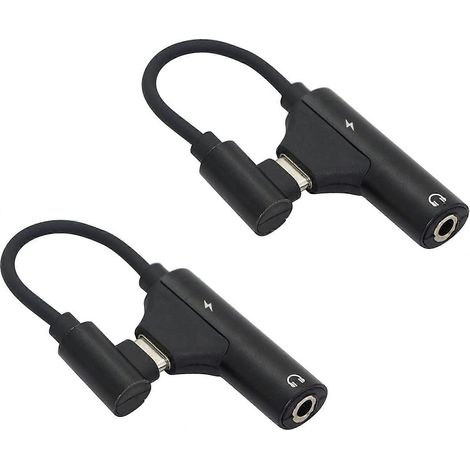 Adaptateur casque USB 2 en 1 USB-C vers 3,5 mm, répartiteur audio USB-C vers AUX. Non compatible avec les appareils Samsung (lot de 2). (1/5)