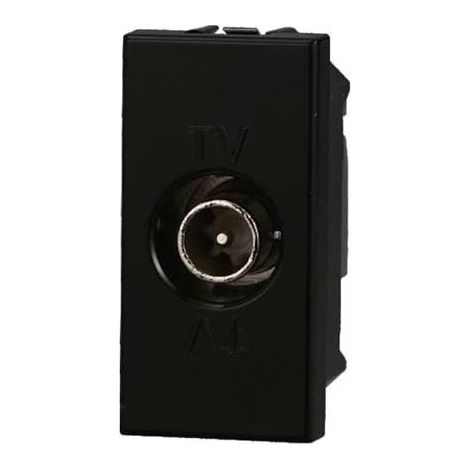 Prise télévision passante simple mâle compatible Bticino Axolute couleur noir Ettroit AN2253