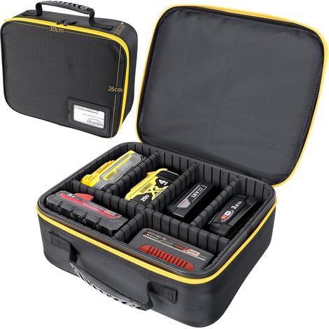 30 x 26 x 10 cm Caisses à Outils avec Cloisons Réglables - Grande Mallette Rigide Portable pour Batteries/Chargeurs, Boîtes Sacs Porte-outils pour, Rangement Étanche Antipoussière Antichoc (1/5)