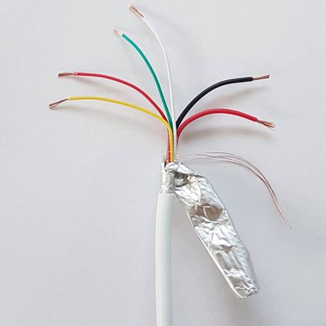 100 x CABLE DE ALARMA ANTIRROBO DE 6 HILOS SECCI�N 4X0,22+2X0,50 MM