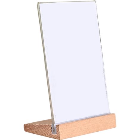 1 Panneau de présentation, Support en bois de hêtre, Format A4, Acrylique transparent, Pour bureau et restaurant (1/5)