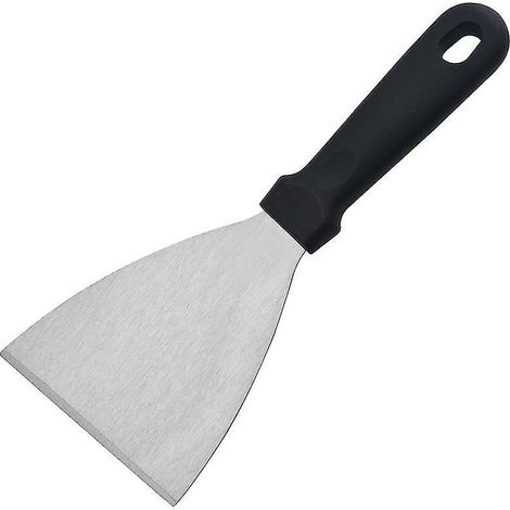 2 spatules en acier inoxydable pour grillades, grattoirs, retourne-crêpes, spatules pour teppanyaki, ustensiles de cuisine pour barbecue et grillades en extérieur - 1 (1/4)