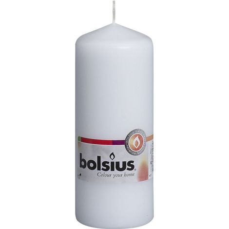 Bolsius Stumpenkerze weiß, Höhe 15 cm, Ø 5,8 cm Kerze Dekokerzen