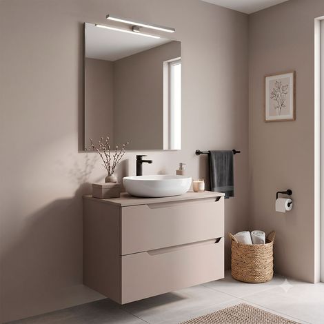 Kibath Mueble+lavabo+espejo+LED VICTORIA 60x45 moka 2c sobre enc. (1/5)
