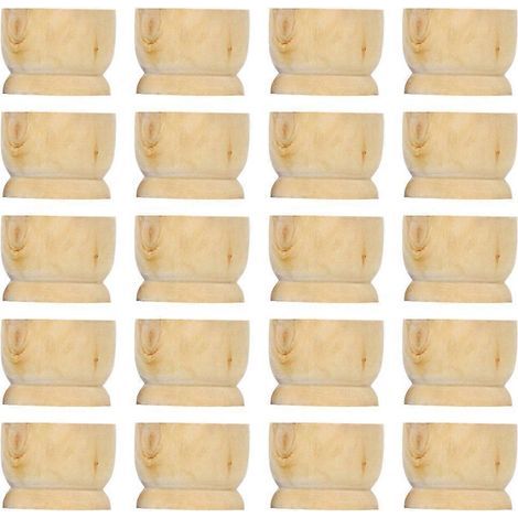Set mit 20 hölzernen Ostereierbechern zur Präsentation von Ostereiern für Zuhause – 4,00 x 4,00 x 3,20 cm (1/3)