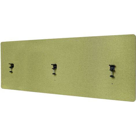 Cloison de bureau acoustique brise-vue tableau d'affichage à double paroi 60x160 cm en tissu vert 040006433 (1/5)