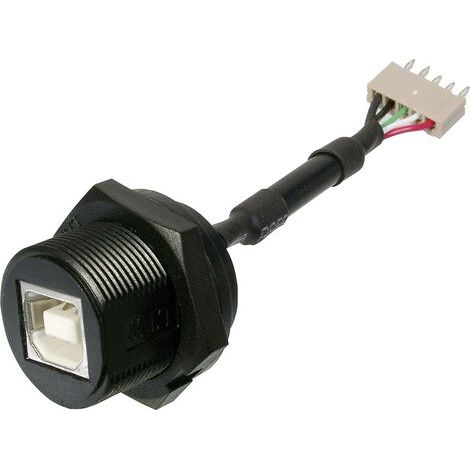 Embase USB type B femelle IP67 + connecteur Assmann A-USB-BPFS D19362 (1/3)