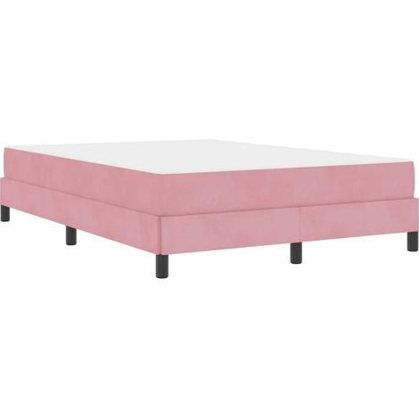Lit double,Lit adulte,Lit boxspring avec matelas Rose 140 x 190 cm Velours (1/5)