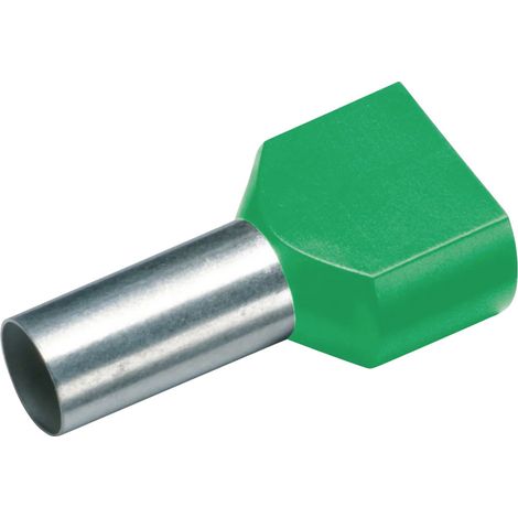 Cimco 187727 Zwillings-Aderendhülse 6 mm² Teilisoliert Grün 100 St.