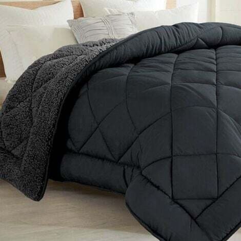 Sherpa-Wollbettdecke: Wendbar Sommer/Winter - 240 x 260 cm (1/4)
