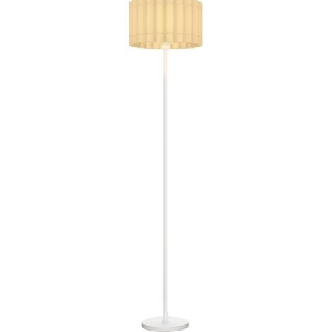 Lámpara de pie con casquillo E27 y pantalla ondulada de PVC 35 x 153 cm blanca HOMVRA (1/4)