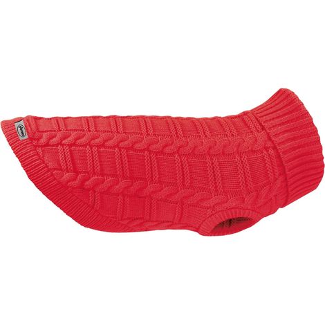Pull pour Chien avec col Montant pour Un Style Romantique et élégant, Trou Laisse et Lavable en Machine  Rouge, 4XL