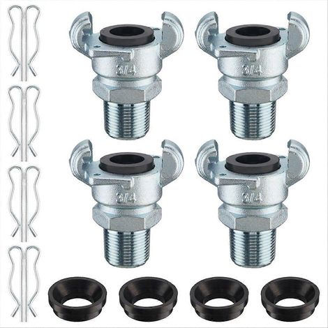 4 NPT-Anschlüsse für Druckluftschläuche, Universalkupplung mit 2 Stiften, Chicago-Typ, 4er-Set (1/5)