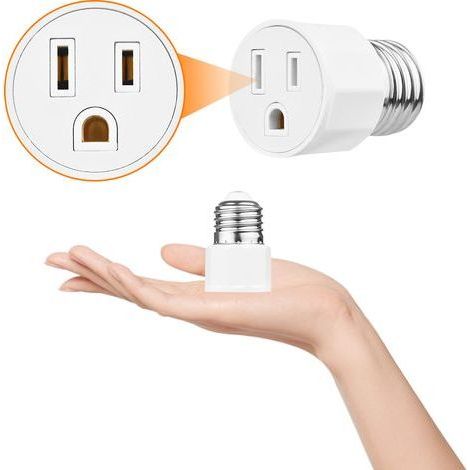 Adaptateur de douille d'ampoule E26 E27, prise ca à 2 ou 3 broches vers support de lampe, prise américaine pour Patio, hangar, Garage, entrepôt (1/5)