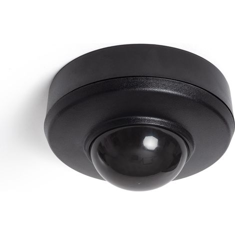 Sensor de Movimiento PIR Crepuscular 360º de Superficie/Empotrable Exterior IP54 Especial Pasillos Negro