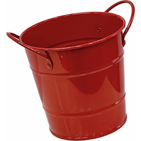 Porte-crayons de bureau en fer forgé, forme de seau mignonne et multifonctionnelle, porte-pinceaux de maquillage rouge (1/5)
