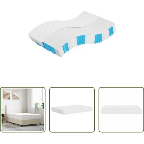 vidaXL Confort du sommeil -  Matelas à ressorts ensachés dureté moyenne 140x200 cm (1/5)
