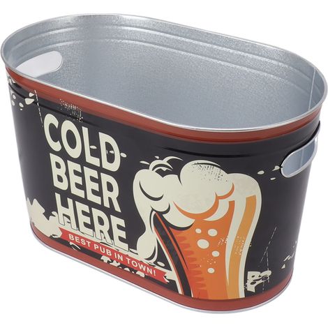 Seau à glace imprimé pour boissons, protection antirouille universelle, grand diamètre, seau à glace en fer pour l'été, petite taille 02 (1/5)