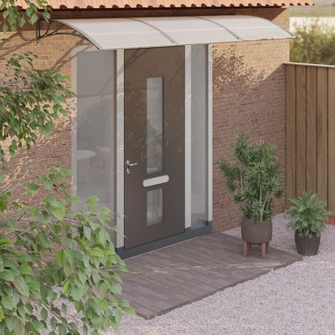 Auvent de porte,Marquise de Porte d'entrée,Store Banne Gris 300x100 cm Polycarbonate -FR41082 (1/5)