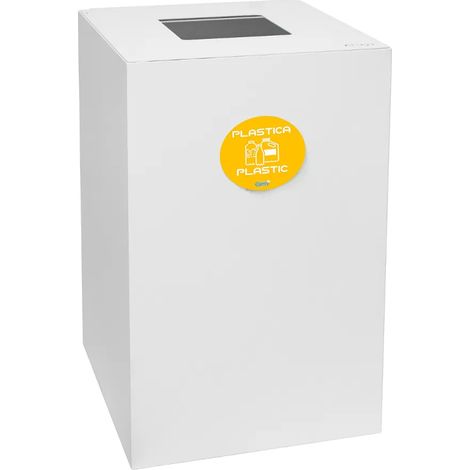 Raccoglitore differenziata 100 litri acciaio bianco (1/5)