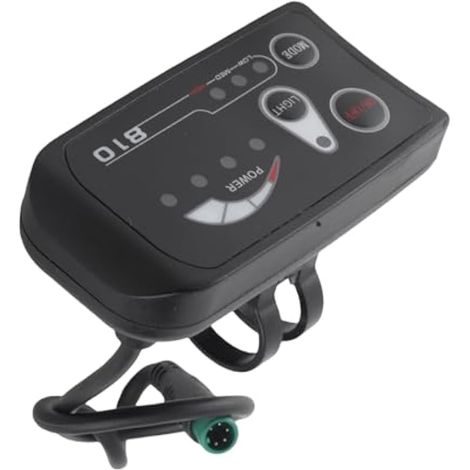 Panneau d'écran LED, panneau d'écran LED S810 en plastique, interface de prise imperméable de 36 V 48 V pour modification de vélo électrique, de 82 x 42 mm pour rail de 22,2 mm (1/5)
