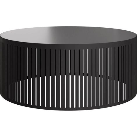 Mesa de centro Prunis I, Negro, 25x0x0cm, Diámetro: 59, Aglomerado laminado, Redonda