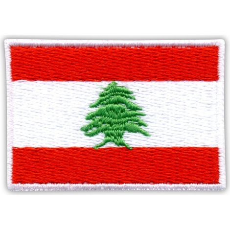 Aufnäher mit libanesischer Flagge – selbstklebende Rückseite – gestickter Aufnäher/Abzeichen/Emblem
