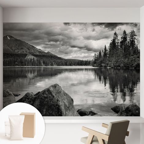 Papier peint intissé mural avec imprimé motifs uniques apparence moderne - Colle incluse gratuite Panorama de montagne 152x104 cm (1/5)