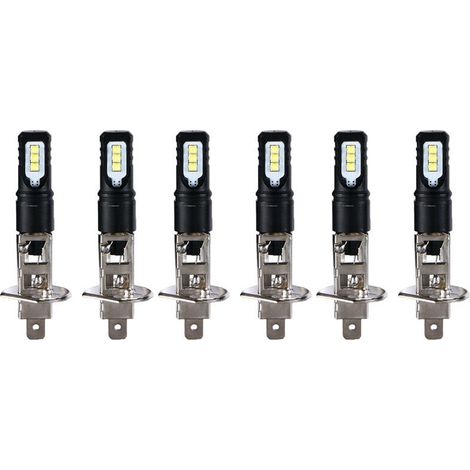 Kit di 6 lampadine LED H1 6000K super luminose bianche 6000LM per fari DRL e abbaglianti