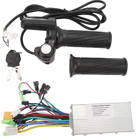 Kit de conversion vélo électrique 36V 48V 500W 28A contrôleur sinusoïdal 3 modes + écran 805 + poignée d'accélérateur rotative (1/5)