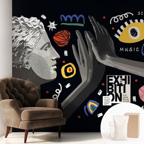 Papier peint intissé pour salon chambre à coucher peint imprimé pour mur - Colle incluse gratuite Exposition colorée 250x250 cm (1/5)