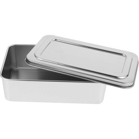 Kuchenbox, Brotform mit Deckel, DIY-Kuchenbox aus Edelstahl, Brotkasten – 23,00 x 15,00 x 6,50 cm – Silber (1/4)