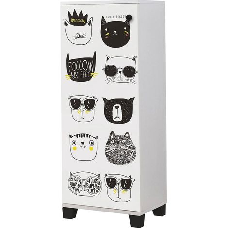 Zapatero Kika, Mueble para 16 pares, 8 compartimentos, 1 puerta, 50x38x127h cm Blanco