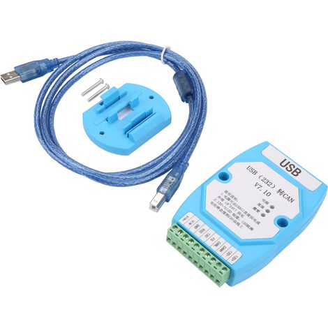 Adaptateur USB-CAN 232, isolation optique, protection TVS anti-surtension, convertisseur industriel pour bus CAN, interface robuste, câble de programmation, boîtier blindé, compatible PC, transmission (1/5)