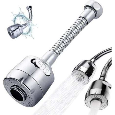 [JAMAIS UTILISÉ] Embout de robinet, rallonge de robinet de cuisine, ventilateur de robinet, 17 cm, rallonge de robinet de pulvérisation, rallonge de robinet rotatif à 360 °, mode mousse et pluie (1/4)