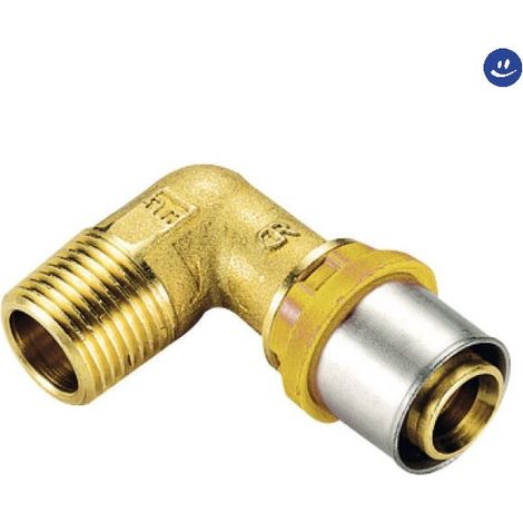 Tiemme - Raccordo Curvo/Gomito Maschio 1/2" Ø16 Multistrato A Pressare Gas