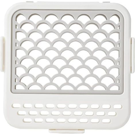 Panier de lave-vaisselle en silicone résistant à la chaleur pour petits composants et accessoires, boîte de rangement compacte blanche avec boucle sécurisée pour éviter la perte ou les dommages (1/5)