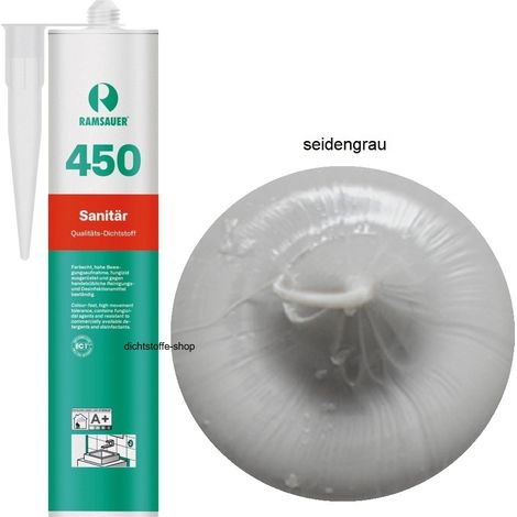 Ramsauer 450 Sanitär Silikon Fugen Dichtstoff 310ml Kartusche seidengrau