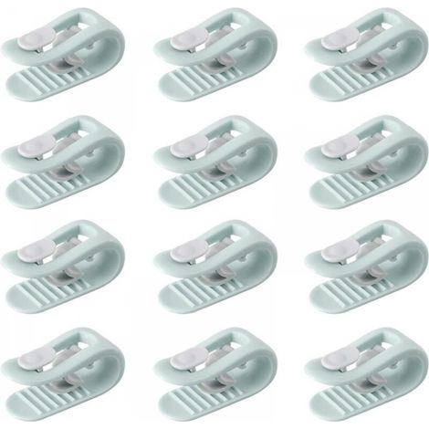 12 vert Enfile Couette, Clip Housse De Couette, Pince Housse de Couette, Attache Couette, Attache Drap Housse, Anti-dérapant sans Aiguille Clip de Fixation Literie Accessoires (1/3)