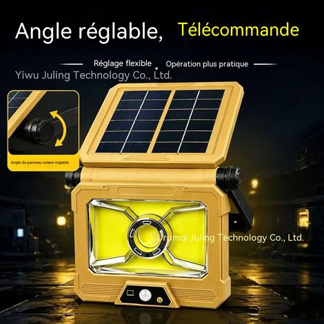 Lampe de travail solaire pliable, lampe murale à double recharge, projecteur portable multifonction extérieur, 241 SMD + 190 COB (1/3)