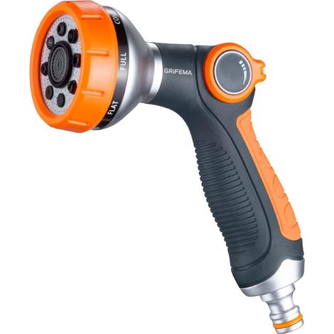 GE1303 Pistola de riego con 8 patrones ajustables, pistola rociadora multifunción con caudal de agua controlable, para lavado de autos, limpieza de patios y riego de jardines. Exclusiva.