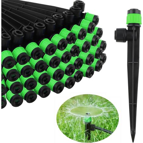 50 Goutteurs D'irrigation Réglables 360 Degrés, Débit Variable Pour Tuyau 4mm-7mm, Arrosage Jardin